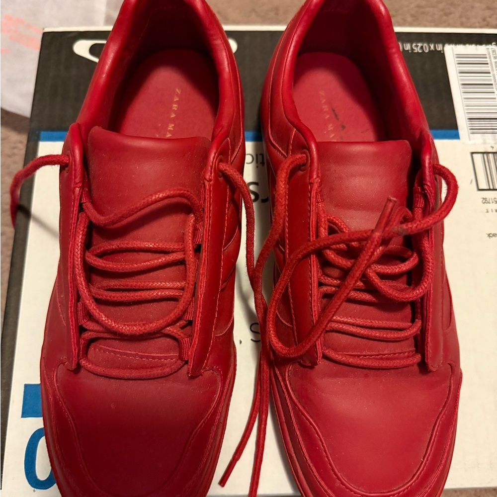 Zara Men's Bold Red Sneakers